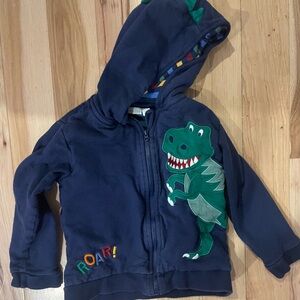 JoJo Maman Bebe Navy Hoodie with Dinosaur Design
